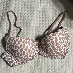 Ellen Tracy Animal Print Bra - Brown and White